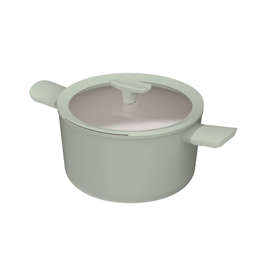 หม้ออะลูมิเนี่ยมเคลือบเซรามิค BergHOFF Non-stick 24x14ซม. Balance Sage 3950453